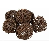 NaDeco Bastelnaturmaterial Brunch Ball Natur, Set 6 Stück, ca. 8 cm Weidenball Rankenkugel