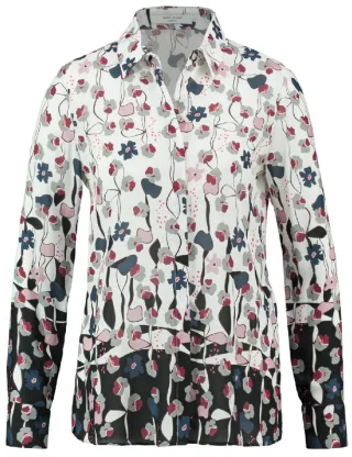 BLUSE 1/1 ARM offwhite-schwarz-denim-blush - Gr. - 38
