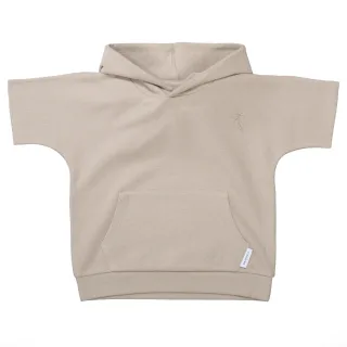 BASEFIELD - Kn.-Hoodie, 1/2 Arm dark taupe - Gr. - 98