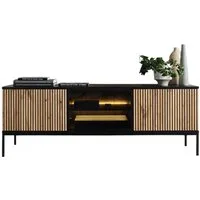 Compleo TV-Schrank LINO, TV Tisch gerifflete Front, Fernsehschrank Modern Wohnzimmer