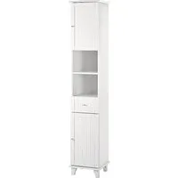 welltime Hochschrank Venezia Landhaus Badmöbel, aus massiver Kiefer, 2 Türen, 1 Schublade, Breite 33 cm
