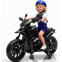 GarveeMore Elektro-Kindermotorrad für Kinder, 6 V, für 3-6 Jahre,stabiles Elektromotorrad mit Lernrollen, Akku 6V 4Ah,LED-Scheinwerfer,Musik,Spielzeug für Kinder von max.25kg