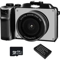 Fine Life Pro Digitalkamera, 4K HD 1080P Fotokamera Kompaktkamera (48 MP, 18X Digitalzoom,48MP Kompaktkamera mit 64 GB TF-Karte)