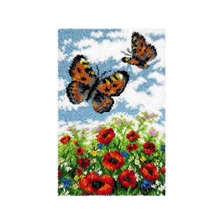 Knüpfteppich "Schmetterlinge", 50 x 74,5 cm