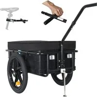TIGGO Fahrradlastenanhänger Tiggo 75L Lastenanhänger & Handwagen XL Fahrradanhänger Anhänger, 75 Liter abnehmbare Transportbox aus schlagfestem