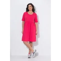 Ulla Popken Jerseykleid Kleid Rippjersey Rundhals A-Linie Halbarm