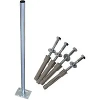 PremiumX SAT-Halterung 100cm 38mm Standfuß Stahl SAT Antennenmast Mastfuß Schraubensatz