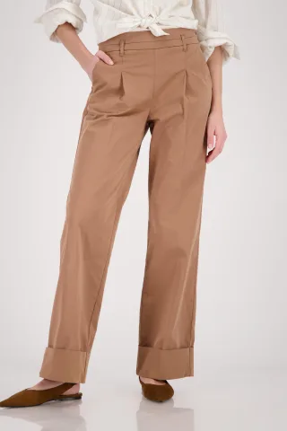 monari - Wide Leg Hose mit Bügelfalte mocca - Gr. - 42