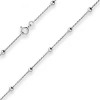 Schmuck Krone Silberkette 1,3mm Rund-Ankerkette Kugel aus 925 Silber rhodiniert 50cm, Silber 925