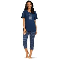 comtessa Schlafanzug Summer Whisper (Set, 2 tlg., 2-teilig) Damen Pyjama 2-teilig 7/8 Hose Baumwolle große Größen