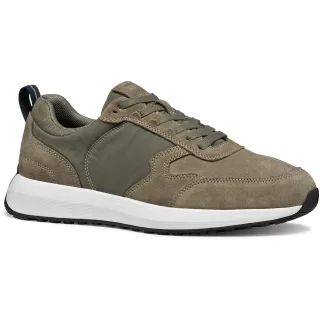Geox U VOLPIANO Leder Herren Sneaker in Salbeigrün