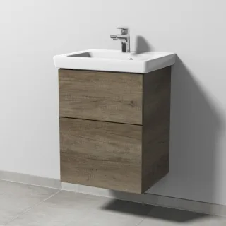 Sanipa 3way Waschtischunterbau zu Villeroy & Boch Subway 2.0 Waschtisch mit 2 Auszügen, Eiche-Nebras SM61037
