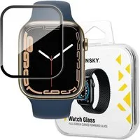 Wozinsky Displayschutzglas Schutzglas Full Glue Schwarz für Apple Watch 7/8 (41mm), 1 Stück