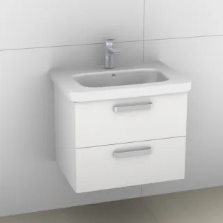 Artiqua 411 Waschtischunterschrank für DuraStyle 232065 Weiß Glanz, 411-WU2L-D40-7050-68 411-WU2L-D40-7050-68