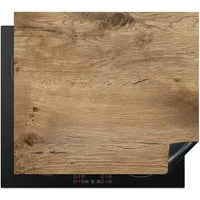 MuchoWow Herd-Abdeckplatte Holz - Braun - Holzoptik/print, Vinyl, (1 tlg), Küche Herdabdeckplatte Ceranfeld Vinyl Einteilig, 59x52 cm