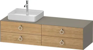 Duravit White Tulip Konsolenwaschtischunterbau wandhängend Natur Eiche & Stein Grau Matt & Seidenmat WT4995LH5920000