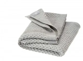 Disana Merino Schurwoll Waben-Strickdecke 80x100 cm grau