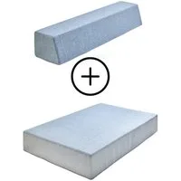 Hipp-Hopp - das Hüpfpolster Weichbodenmatte Hüpfpolster S, + Gratis Rückenpolster S Gerade Lounge Outdoor (Set), Made in Germany