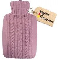 Hugo Frosch Wärmflasche 1,8l Klassik mit Strickbezug, Made in Germany - pastell-rosa