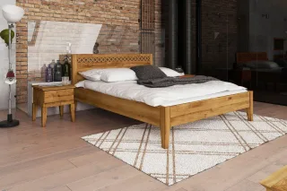 Schlafzimmerbett Bett Massivholzbett LENNES Nr.3 Buche 180x220 cm