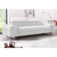 COTTA 3-Sitzer Chef, Big-Sofa mit Kopfteilverstellung, edle Metallkufen