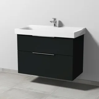 Sanipa 3way Waschtischunterbau zu Geberit Xeno2 Waschtisch mit 2 Auszügen, Vulkan-Matt UP6611V