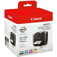 Canon PGI-2500 BK/C/M/Y Tintenpatrone (Doppelpack, 4-tlg., Original Druckerpatronen, schwarz)