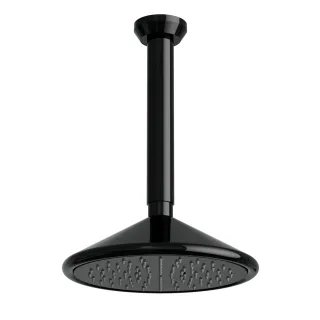 VitrA Liquid Kopfbrause mit Deckenarm Form rund Durchmesser 28 cm Schwarz Hochglanz,A4575039 A4575039