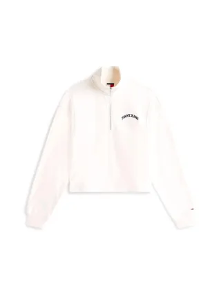 Tommy Jeans - Pullover mit Reißverschluss weiß - Gr. - S