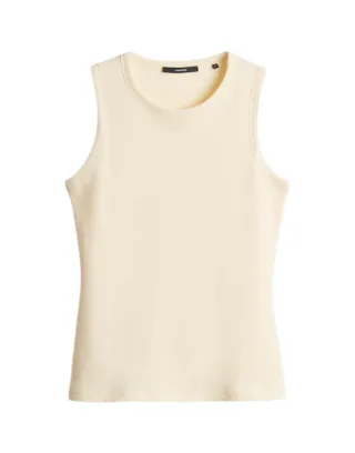 someday - Slim geripptes Top - Kleanne beige - Gr. - 42