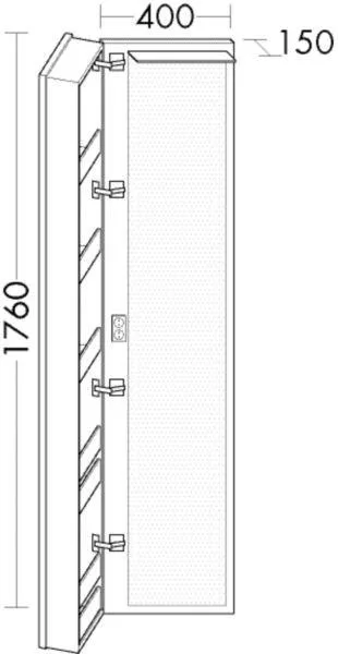 Burgbad Ganzkörperspiegel Lin20 Melamin 1760x400x150 Eiche Dekor Urban, SPQM040RF5353 SPQM040RF5353