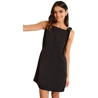 Friends Like These Samtkleid Friends Like These Scuba-Minikleid mit Schleife (1-tlg)
