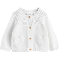 Next Strickjacke Baby Strickjacke mit Knopfleiste, Tasche und Herz (1-tlg)