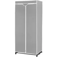COSTWAY Stoffschrank Keiderschrank mit Kleiderstange & Ablage, 172x74x50cm
