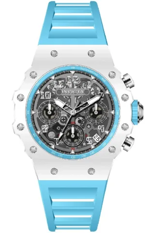 Invicta Racing 69621 Herrenuhr - Quarzwerk - Acryl mit silbernem Zifferblatt - 40 mm