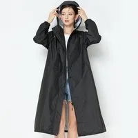 MOPUEA Regenjacke Lange Regenjacke Wasserdicht Winddicht Leicht Faltbar Outdoor Jacke (Regenjacke für Alltag, Reisen und wechselhaftes Wetter, Leicht faltbar, spart Platz im Rucksack oder Koffer) Wasserdicht, winddicht, leicht und pflegeleicht