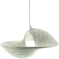 Dekoleidenschaft Pendelleuchte "Swing" aus Bambus, weiß, Hängelampe, Pendellampe, Deckenlampe, Lampe, ohne Leuchtmittel, für Wohnzimmer, Küche, Esstisch