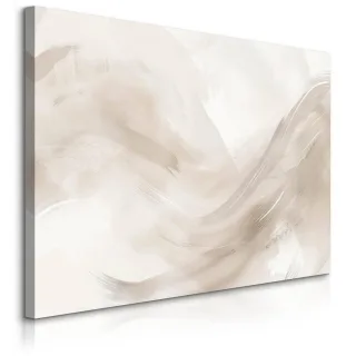 Muralo Leinwandbild, Beige, Braun, Weiß, Textil, Kiefer, Abstrakt, Rechteckig, 120x80 cm, einfache und schnelle Anbringung, Bilder und Zubehör, Wandbilder, Leinwandbilder