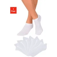 LASCANA ACTIVE Sneakersocken Damen Kurze, Niedrige Socken aus Baumwolle für Sneaker, ohne Frottee (Packung, 7-Paar, Gr. 35-38 bis 39-42) in Piqué-Optik, Mittelfußgummi für optimaler Halt