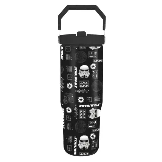 Star Wars - Trinkbecher, Tech-Design, Darth Vader & Stormtrooper, 880 ml (Schwarz/Weiß)