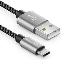 deleyCON deleyCON 1m Nylon Micro USB Kabel Ladekabel Datenkabel Metallstecker USB-Kabel