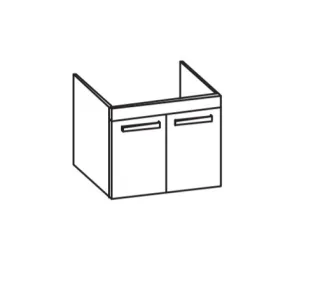 Artiqua 411 Waschtischunterschrank für 2nd Floor 049180, Graphit Struktur quer, 411-WU2T-D04-7070-40 411-WU2T-D04-7070-401