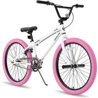 JOYSTAR Kinderfahrrad 20 Zoll BMX Fahrrad für Jungen Mädchen im Alter von 7-12 Jahren, Freestyle, Doppelbremsen, 2 pegs, Kettenschutz, Singlespeed