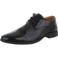 Coolwalk Elegante Herrenschuhe aus Kunstleder für festliche Anlässe Schnürschuh (89858824) Blockabsatz Business-Schuhe in Schwarz