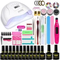 KINSI Lichthärtungsgerät Nagellack Set, 8ml, DIY Nagelkunst, Nagelkunst set,Mit Maniküre-Licht, Komplettes Maniküreset für Anfänger/professionelle Nagelkünstler