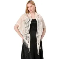 Zaewry Modeschal Stola für Abendkleid,Damen Spitzen-Stola,Dünner Schal Damen, Durchbrochene Sommer Schal Damen,für Hochzeiten, Abendpartys