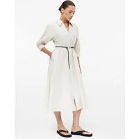 comma Midikleid Kleid Hemdblusenkleid aus Leinenmix mit Gürtel
