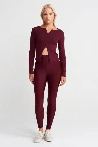 Hochtaillierte Skinny-Leggings mit Reißverschlussdetail