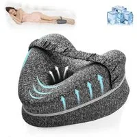 LOVONLIVE Kniekissen Orthopädisches Beinkissen mit Gurt – Ideal für Seitenschläfer, (Perfekte Passform für Seitenschläfer – Entlastung von Beinen & Hüfte, 1-St., mit Atmungsaktivem, Weichem Bezug – Waschbar und Langlebig), Ergonomische Herzform mit E