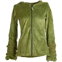Vishes Sommerjacke Samtjacke Hoodie Elfenjacke Cardigan, Ethno, Hippie, Goa Style